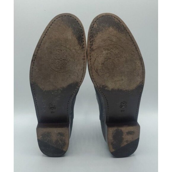 Tory Burch Wade Chelsea Gray Silver Shimmer Leather Ankle Boot Women's 9M /40 - Picture 11 of 12